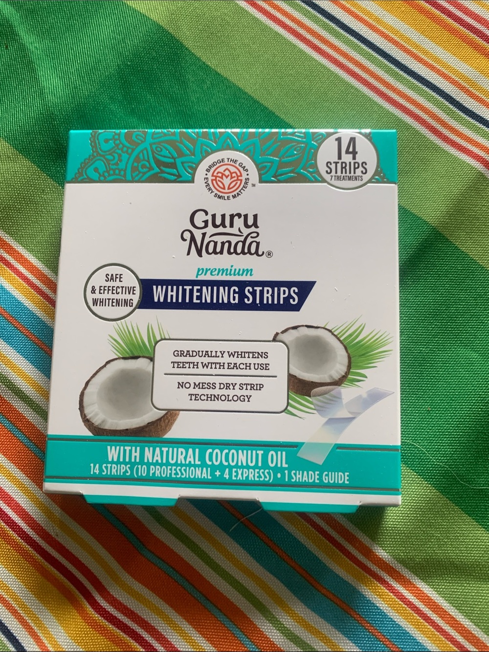 Guru Nanda Premium Whitening Strips - White & Teal Packaging